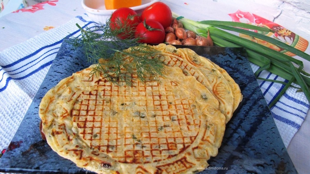 Вафли с сыром и зеленью
