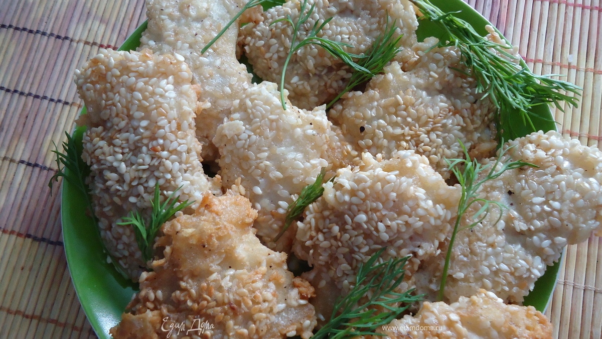 Филе минтая в кунжуте