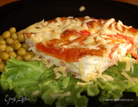 Омлет с ветчиной и помидорами