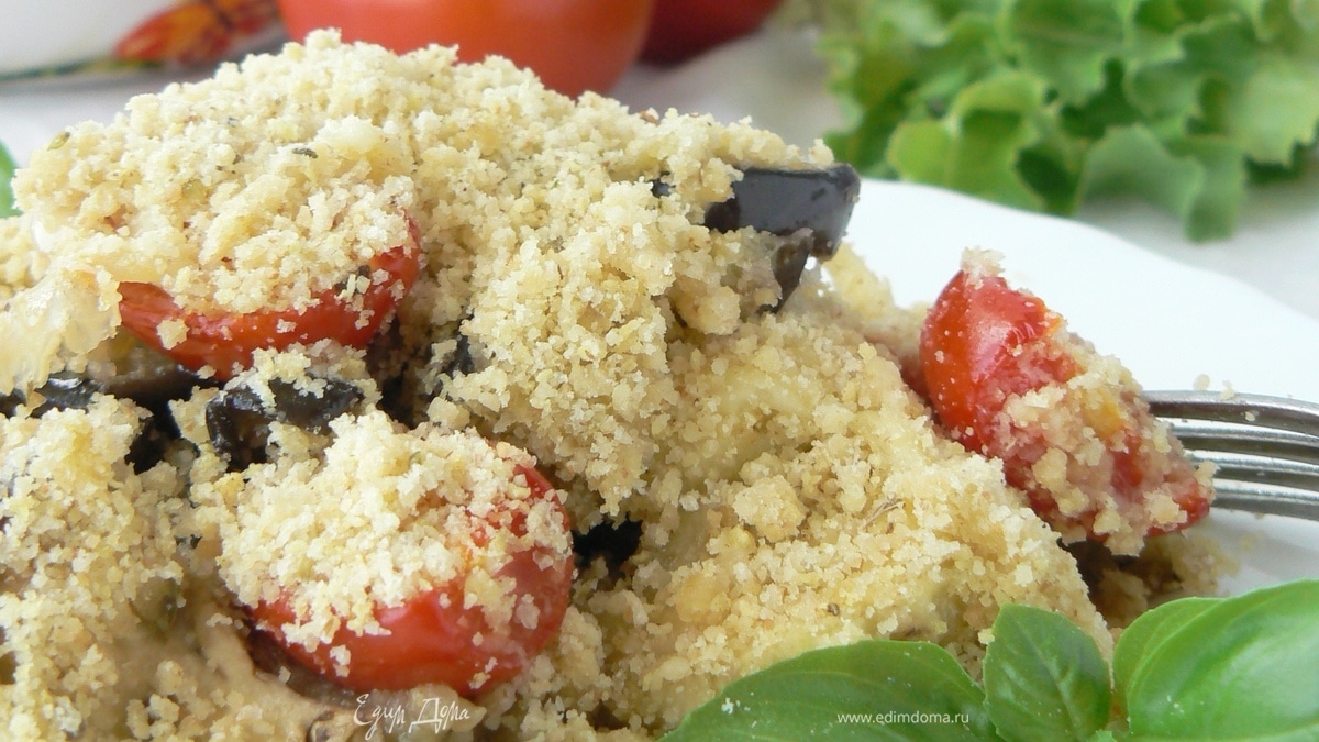 Крамбл с овощами и сыром