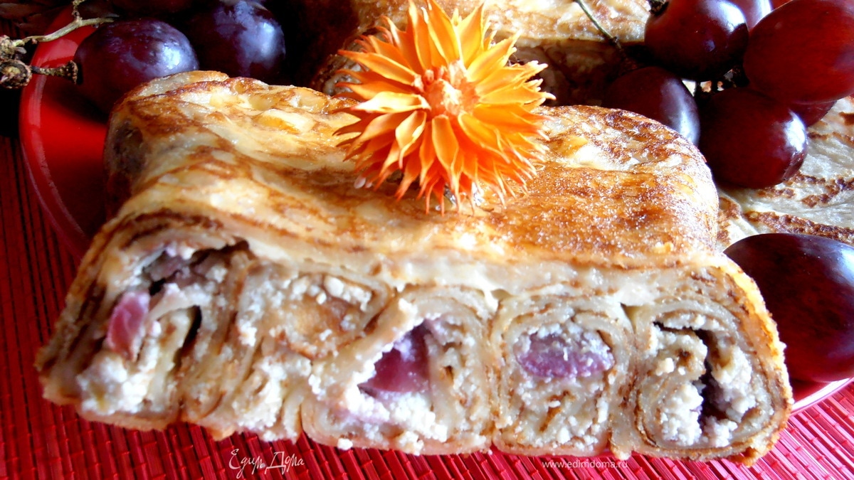 Блинный пирог с творогом для Татьяны