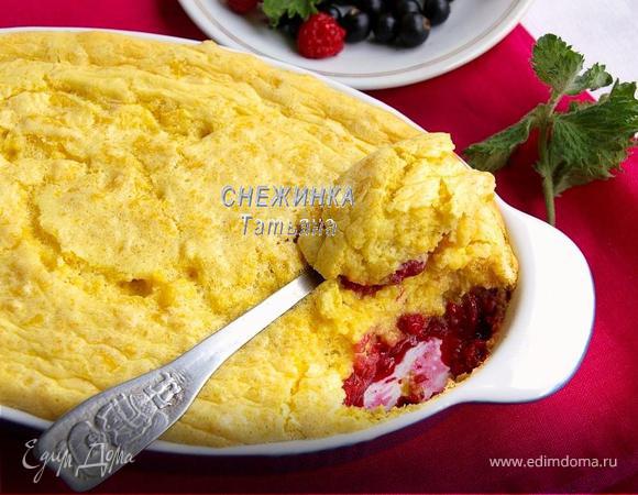 Воздушный пудинг из кукурузных палочек с малиной Воздушный пудинг из кукурузных палочек с малиной