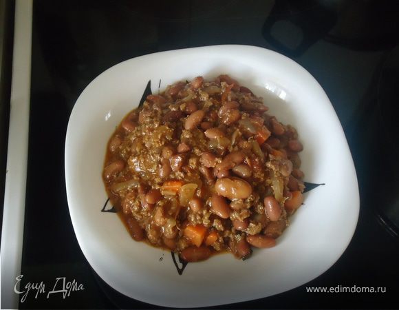 Тушеная фасоль 