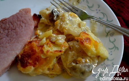 Рецепт Картофельная запеканка с грибами и сыром
