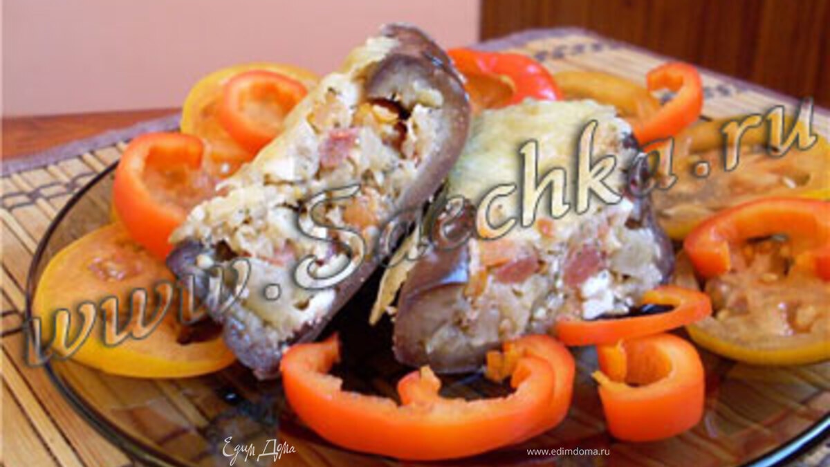 Теплый салат с баклажанами