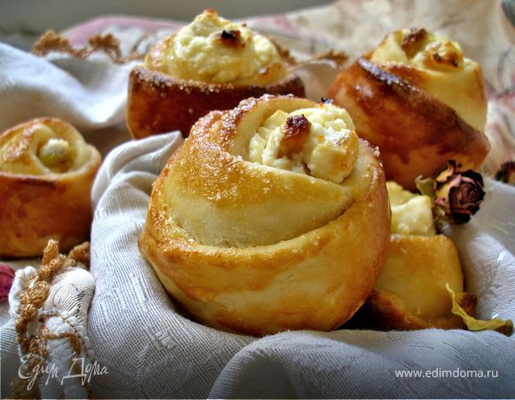 Йогуртовые ватрушки-розочки