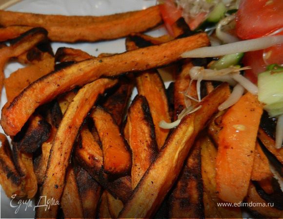 Печеный сладкий картофель фри Печеный сладкий картофель фри