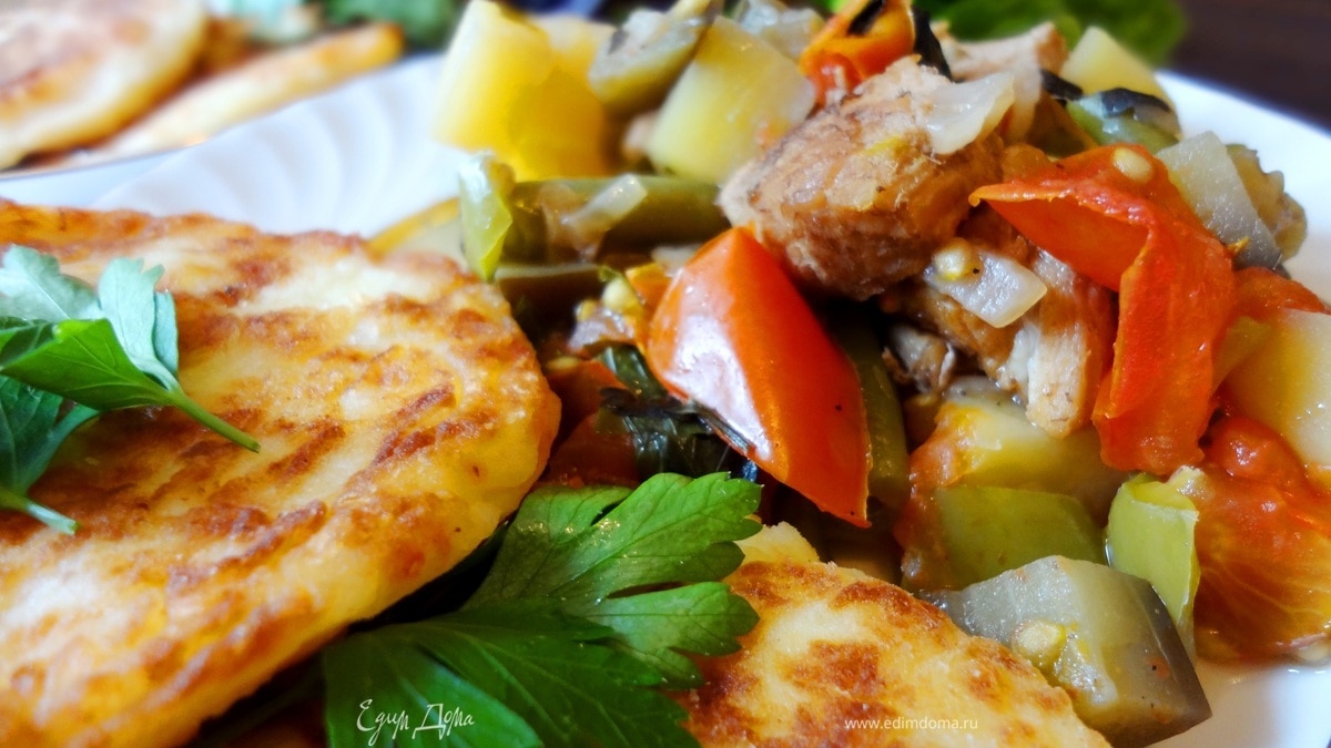 Бозбаш "Эчмиадзинский" (мой вариант) с сырно-картофельными лепешками