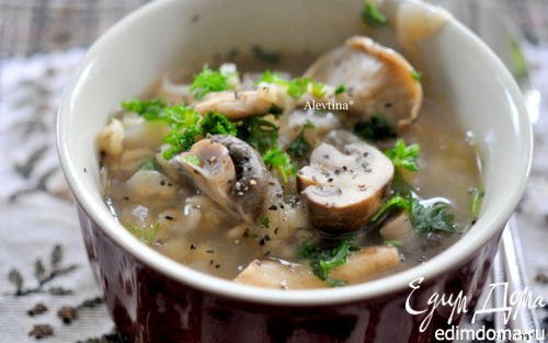 Рецепт Суп грибной с шиитаке и шампиньонами