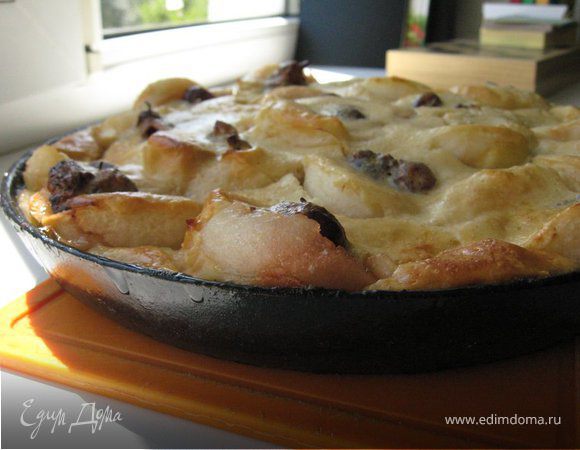 Пирог из яблок со сметаной