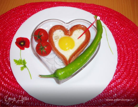 Яичница в сосиске Яичница в сосиске