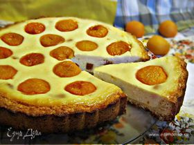 Творожный пирог с абрикосами "Глазунья"