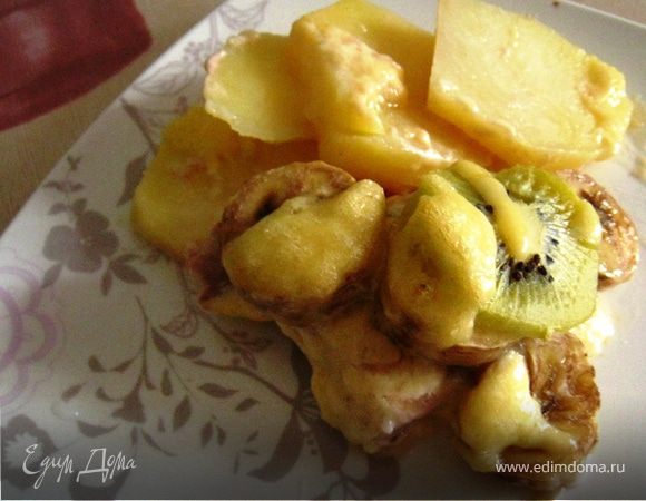 Отбивное мясо под фруктами Отбивное мясо под фруктами