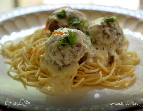 Мясные шарики с белым соусом из хрена Мясные шарики с белым соусом из хрена