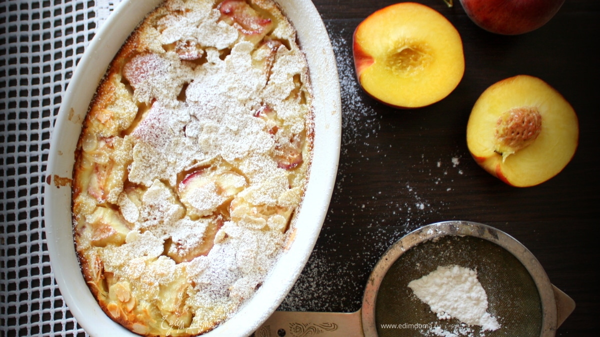 Клафути с персиками и миндалем (для Liza Pirogova)