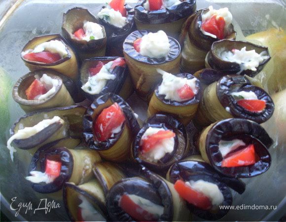 Рулетики из баклажанов Рулетики из баклажанов