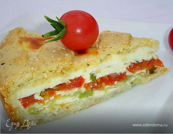 Пирог с овощами и брынзой