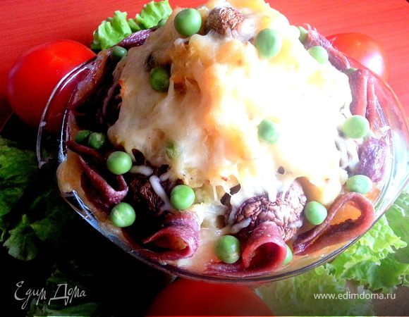 Картофельная горка с анчоусами