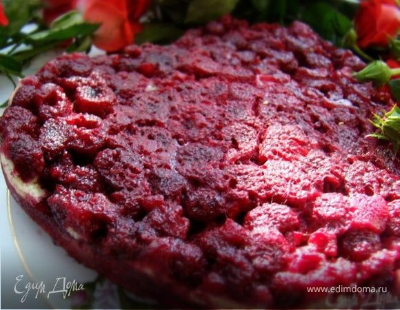 Малиновый пирог-перевертыш