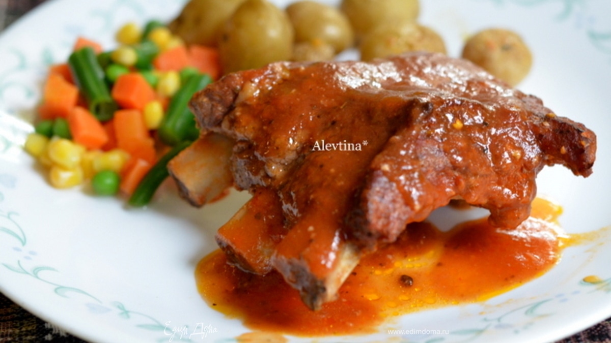 Свиные ребра в итальянском соусе