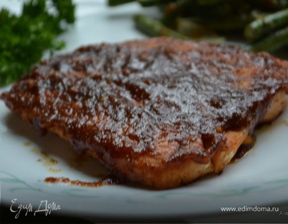 Семга с пряным соусом 