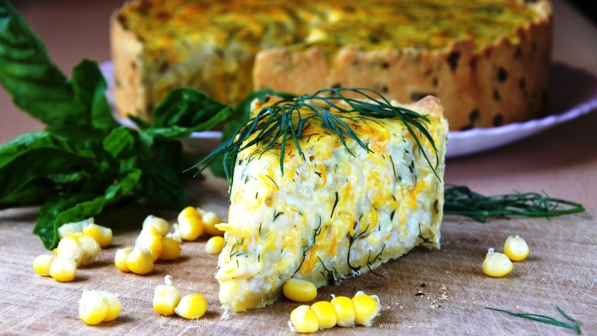 Пирог с рисом и кукурузой