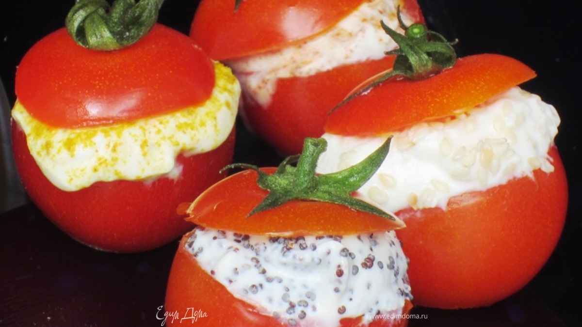 Помидоры черри, фаршированные рикоттой