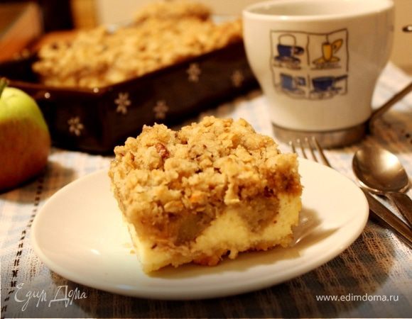 Хрустящий творожный пирог с яблоками Хрустящий творожный пирог с яблоками