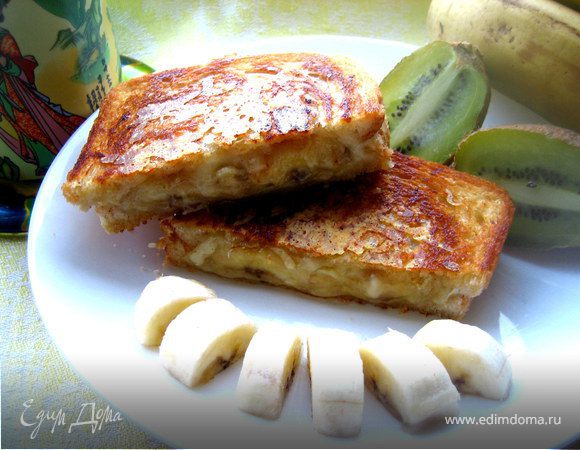 Хрустящий тост с карамельным бананом