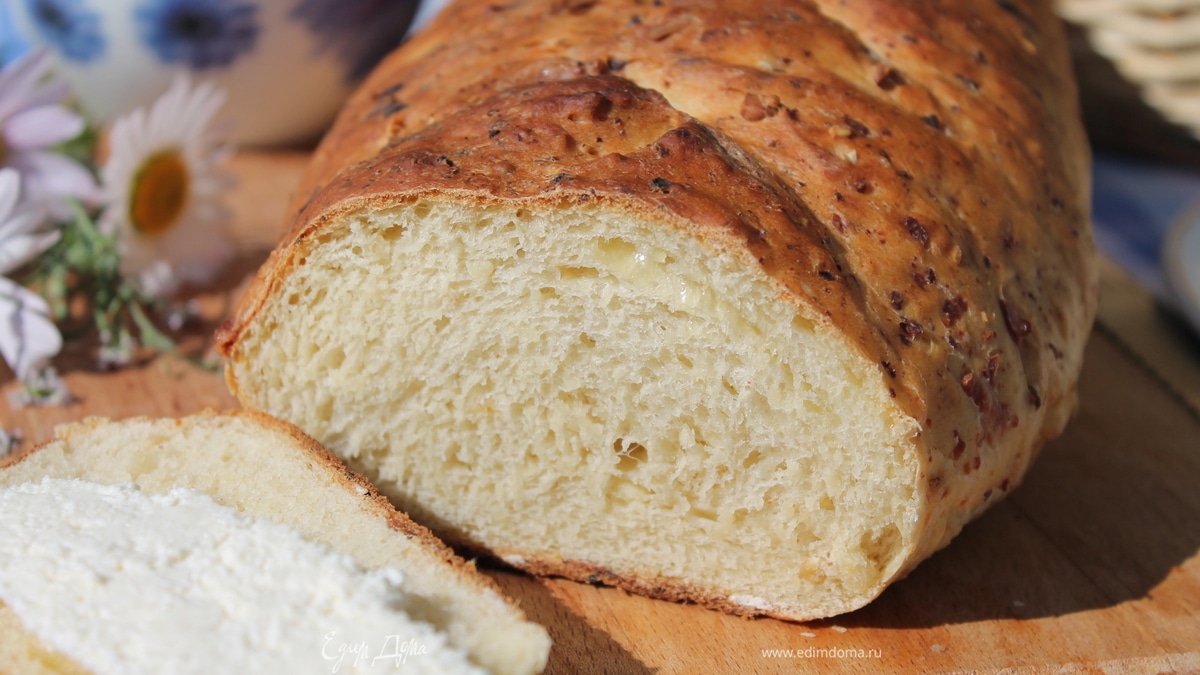 Горчичный хлеб на твороге с  сыром