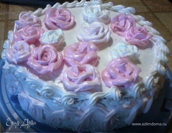 Бисквитный торт с белковым заварным кремом Бисквитный торт с белковым заварным кремом