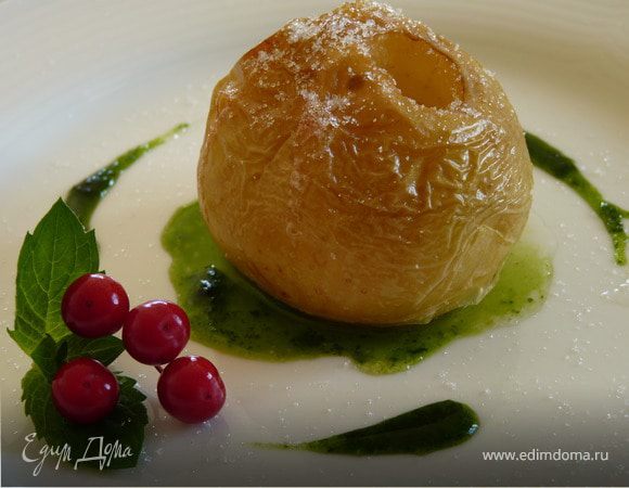 Запеченные яблоки с мятным соусом Запеченные яблоки с мятным соусом