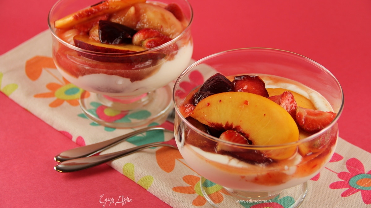 Фрукты в лавандово-медовом сиропе