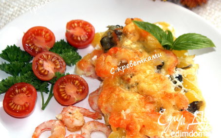 Рецепт Треска с креветками