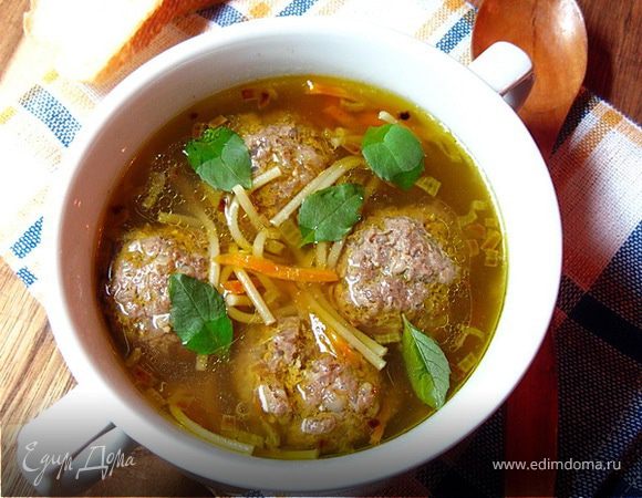 Вермишелевый суп с гречневыми фрикадельками Вермишелевый суп с гречневыми фрикадельками