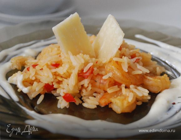 "Лимонная симфония", или валенсийская традиционная паэлья с креветками "Лимонная симфония", или валенсийская традиционная паэлья с креветками