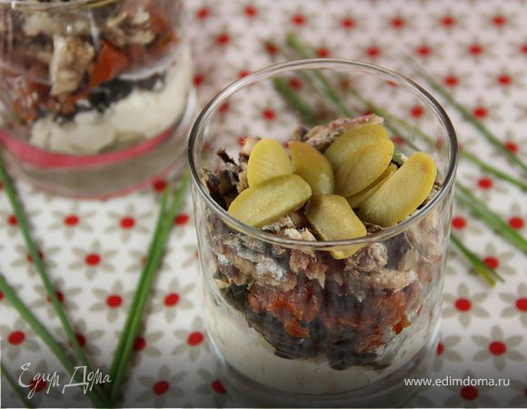 Веррины с козьим сыром, маслинами, вялеными томатами и сардинами Веррины с козьим сыром, маслинами, вялеными томатами и сардинами