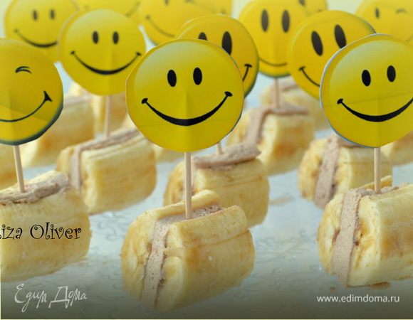 Банановые мини-сэндвичи с творожным кремом