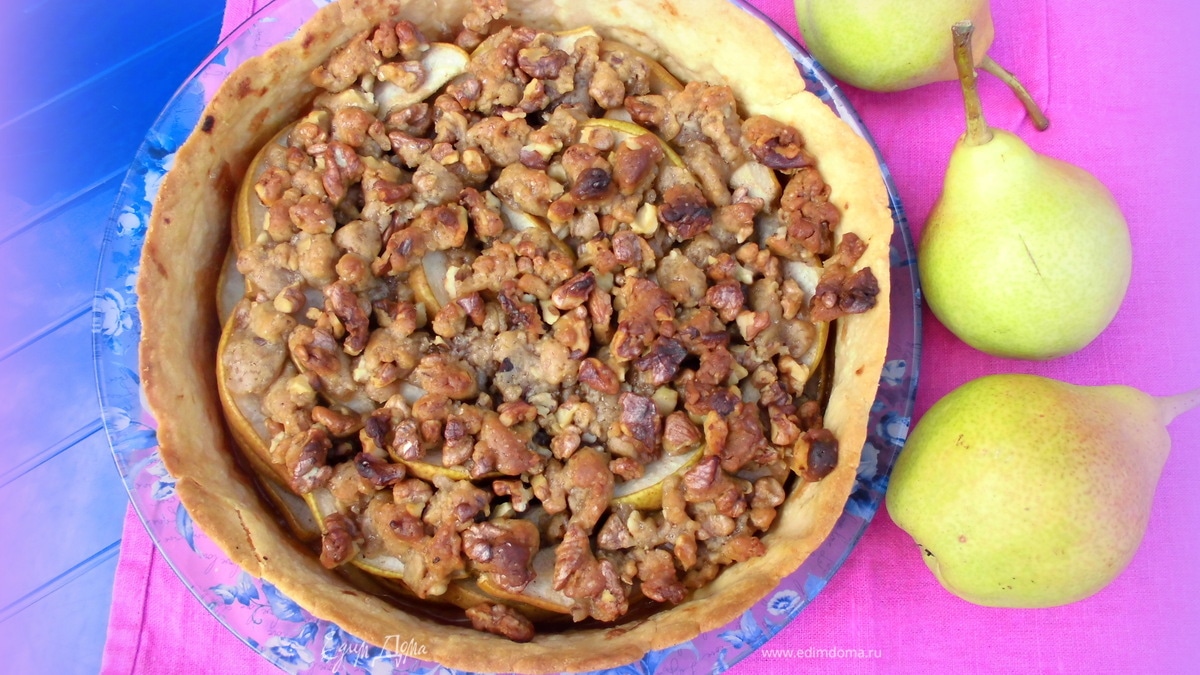 Грушевый пирог с ароматной крошкой
