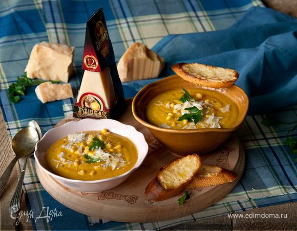 Кукурузный суп с чечевицей и сыром Кукурузный суп с чечевицей и сыром