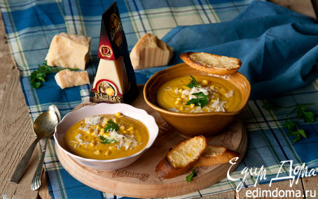 Рецепт Кукурузный суп с чечевицей и сыром
