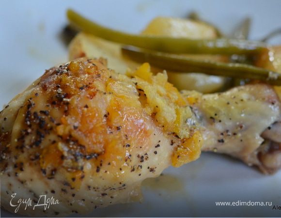 Курица с овощами в пакете