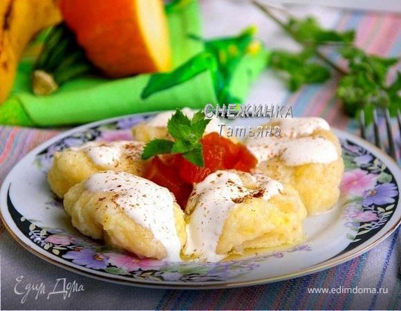 Ленивые вареники с бананом и кабачком