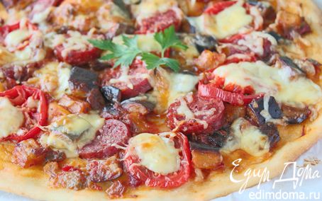 Рецепт Пицца с баклажанами и сыром Джюгас