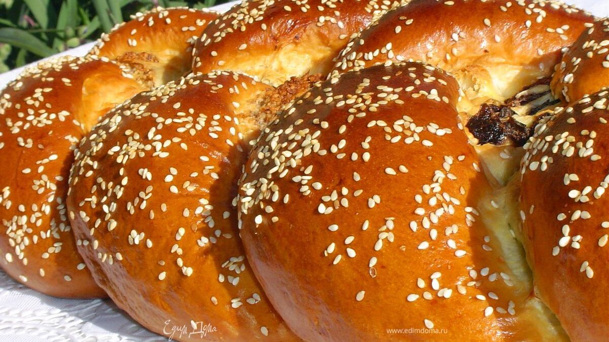 Пирог-коса с тремя начинками