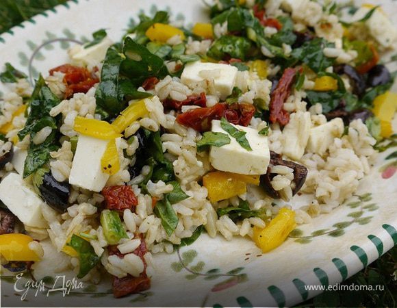 Греческий рисовый салат 