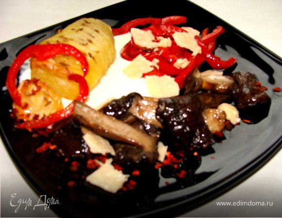 Жаркое из грибов с паприкой и сыром Джюгас Жаркое из грибов с паприкой и сыром Джюгас
