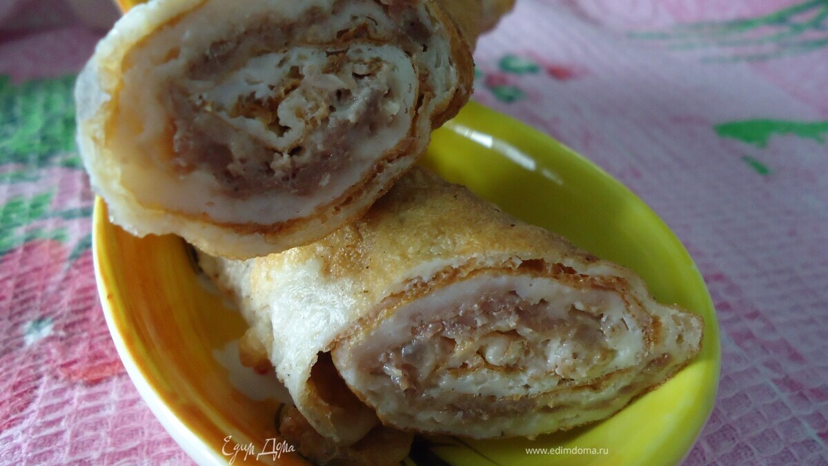 Яичные рулеты с мясом