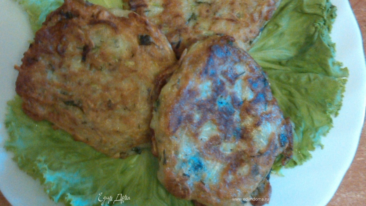 Оладьи из кабачков с начинкой