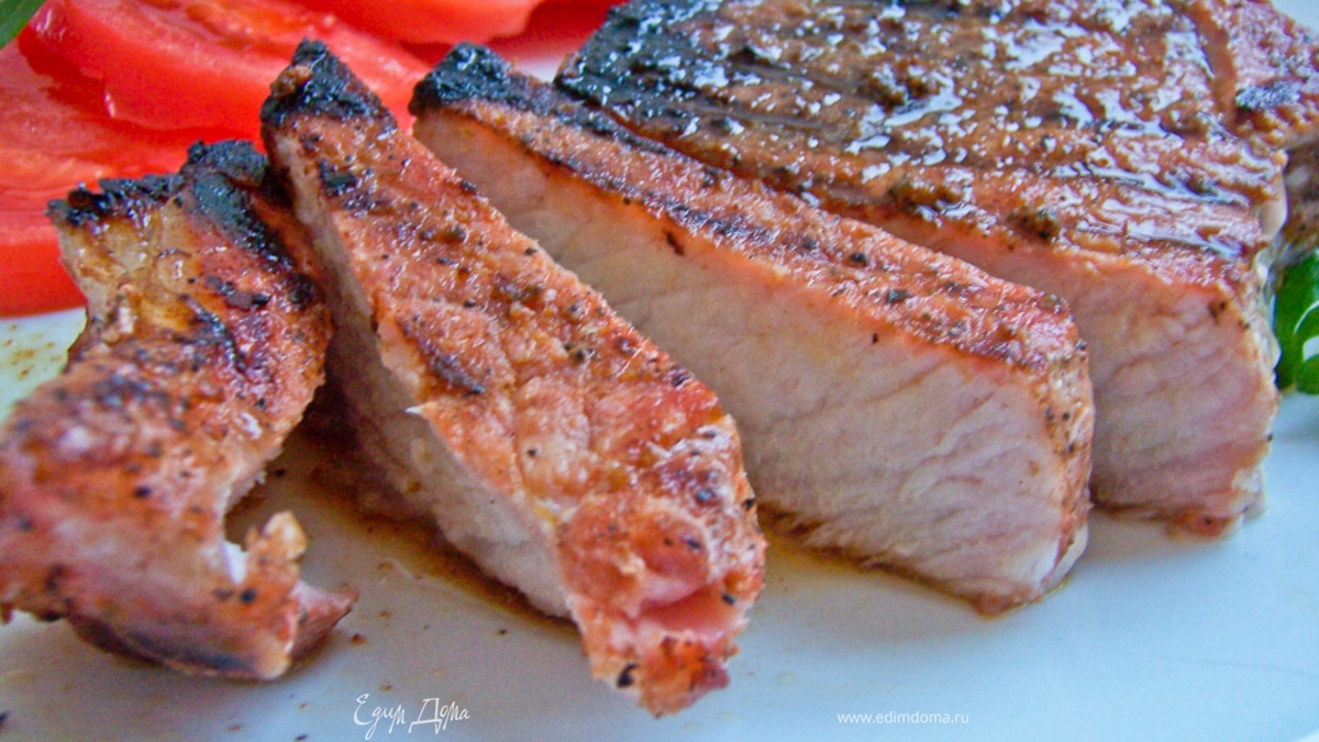 Сочный свиной стейк